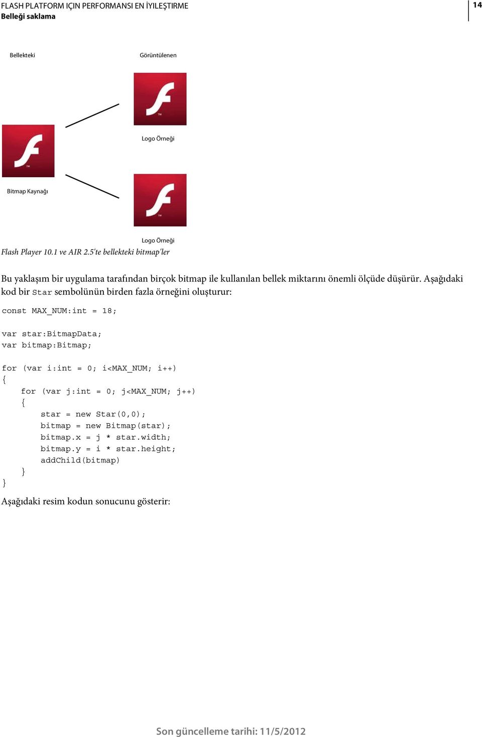 Aşağıdaki kod bir Star sembolünün birden fazla örneğini oluşturur: const MAX_NUM:int = 18; var star:bitmapdata; var bitmap:bitmap; for (var i:int = 0;