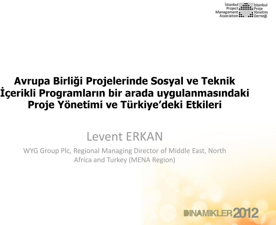 Türkiye deki Etkileri Levent ERKAN WYG Group Plc, Regional