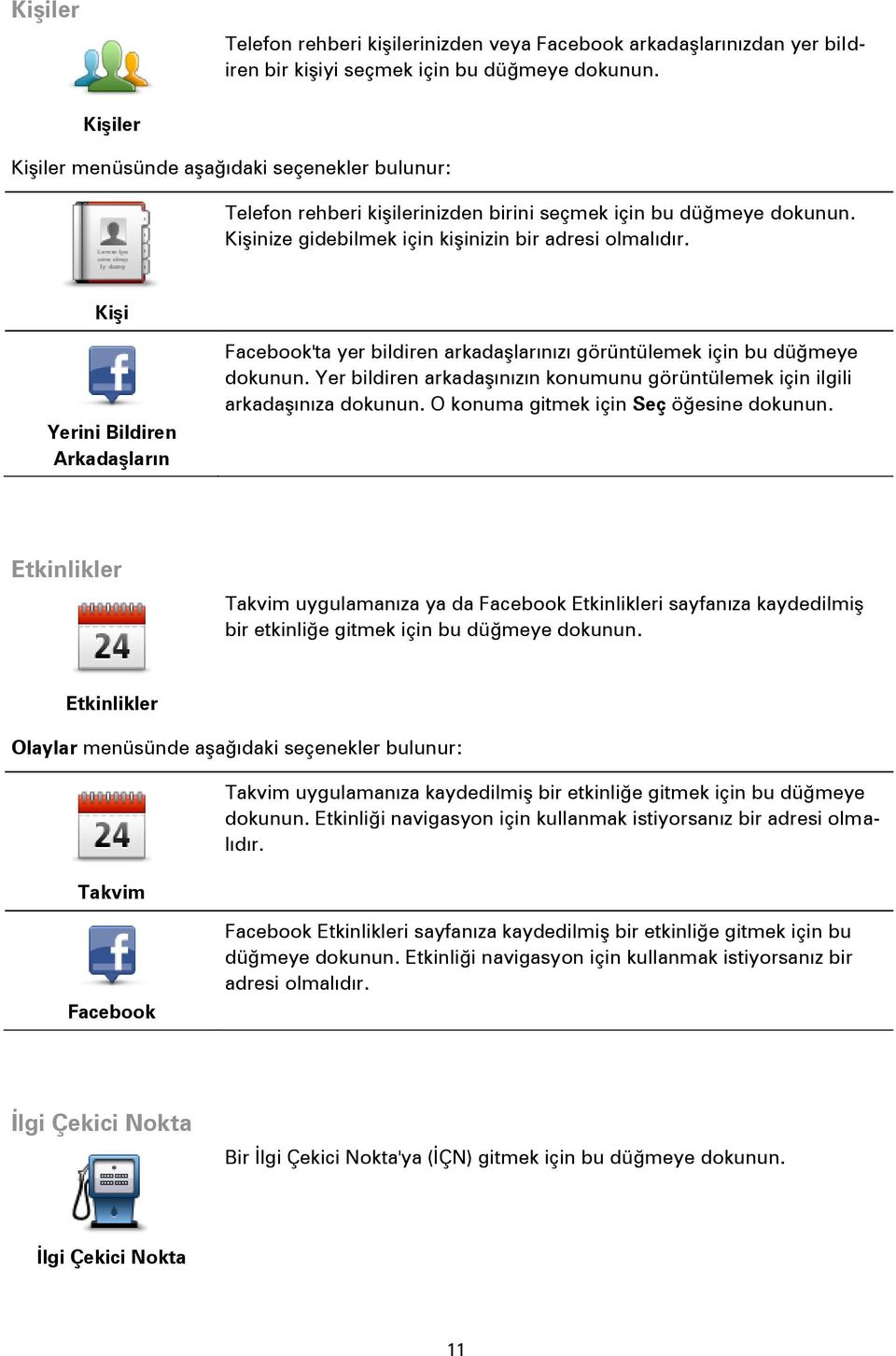 Kişi Yerini Bildiren Arkadaşların Facebook'ta yer bildiren arkadaşlarınızı görüntülemek için bu düğmeye dokunun. Yer bildiren arkadaşınızın konumunu görüntülemek için ilgili arkadaşınıza dokunun.