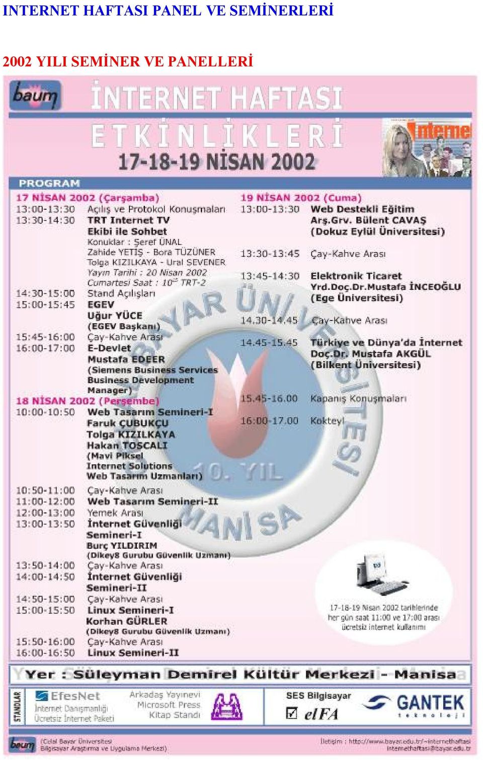 SEMİNERLERİ 2002