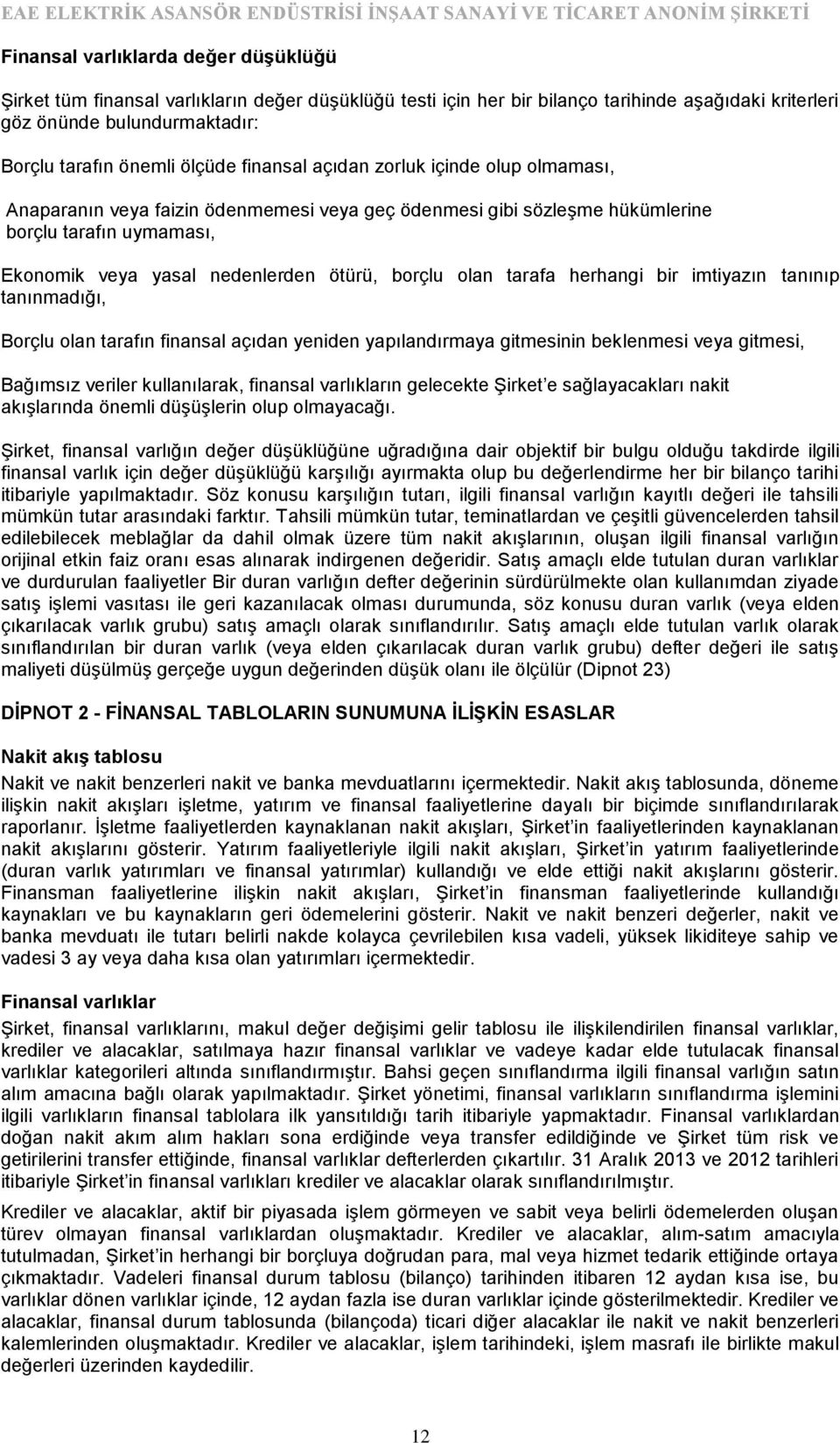 borçlu olan tarafa herhangi bir imtiyazın tanınıp tanınmadığı, Borçlu olan tarafın finansal açıdan yeniden yapılandırmaya gitmesinin beklenmesi veya gitmesi, Bağımsız veriler kullanılarak, finansal