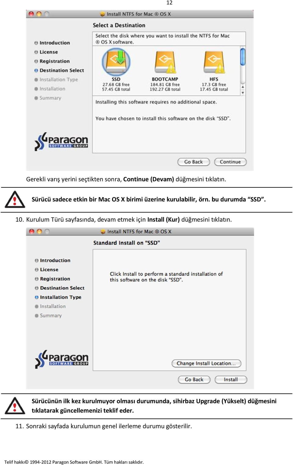 Kurulum Türü sayfasında, devam etmek için Install (Kur) düğmesini tıklatın.