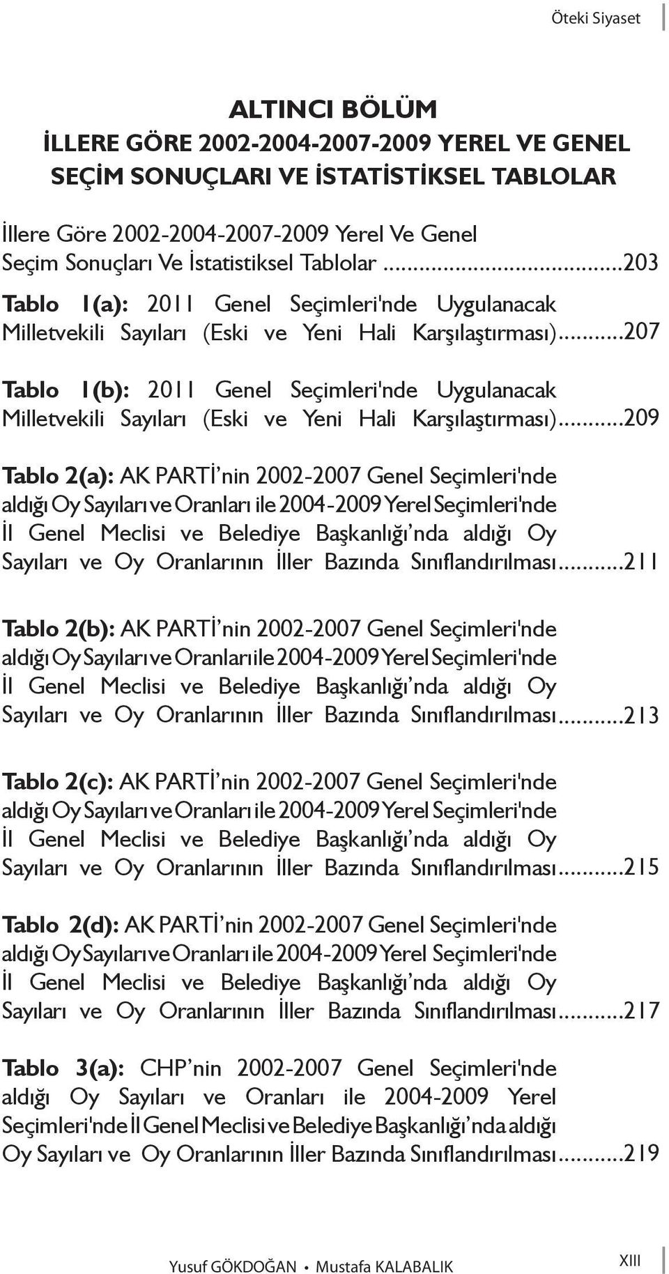 ..207 Tablo 1(b): 2011 Genel Seçimleri'nde Uygulanacak Milletvekili Sayıları (Eski ve Yeni Hali Karşılaştırması).