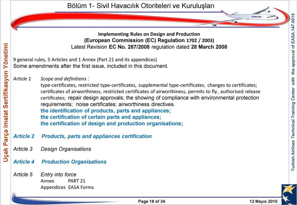 Article 1 Scope and definitions : type-certificates, restricted type-certificates, supplemental type-certificates, changes to certificates; certificates of airworthiness, restricted certificates of