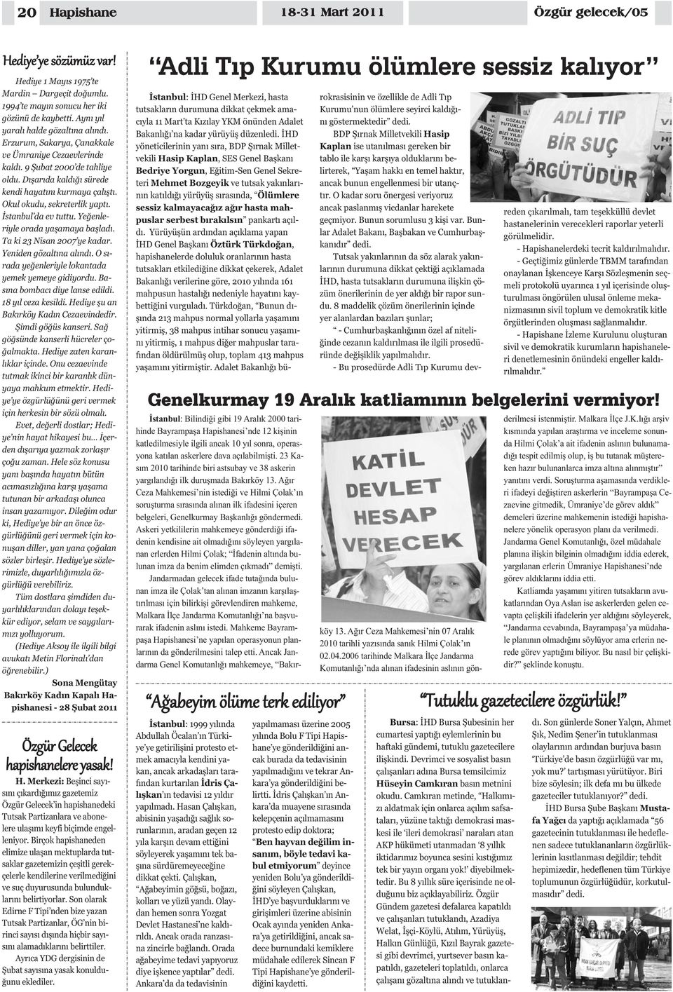 Okul okudu, sekreterlik yaptı. İstanbul da ev tuttu. Yeğenleriyle orada yaşamaya başladı. Ta ki 23 Nisan 2007 ye kadar. Yeniden gözaltına alındı.