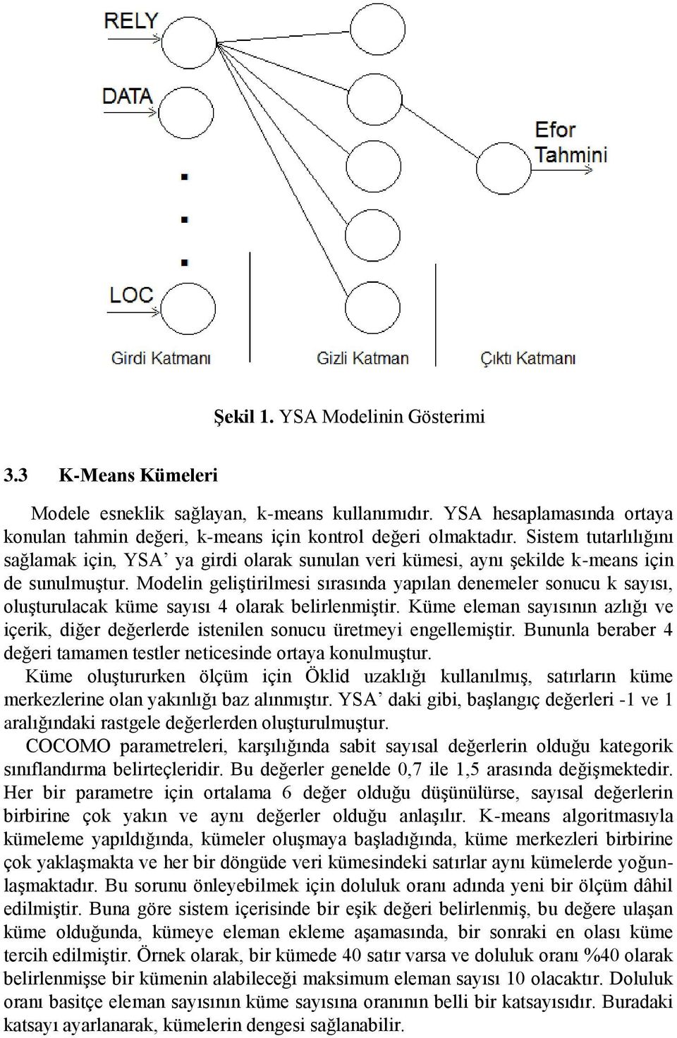 Modelin geliştirilmesi sırasında yapılan denemeler sonucu k sayısı, oluşturulacak küme sayısı 4 olarak belirlenmiştir.