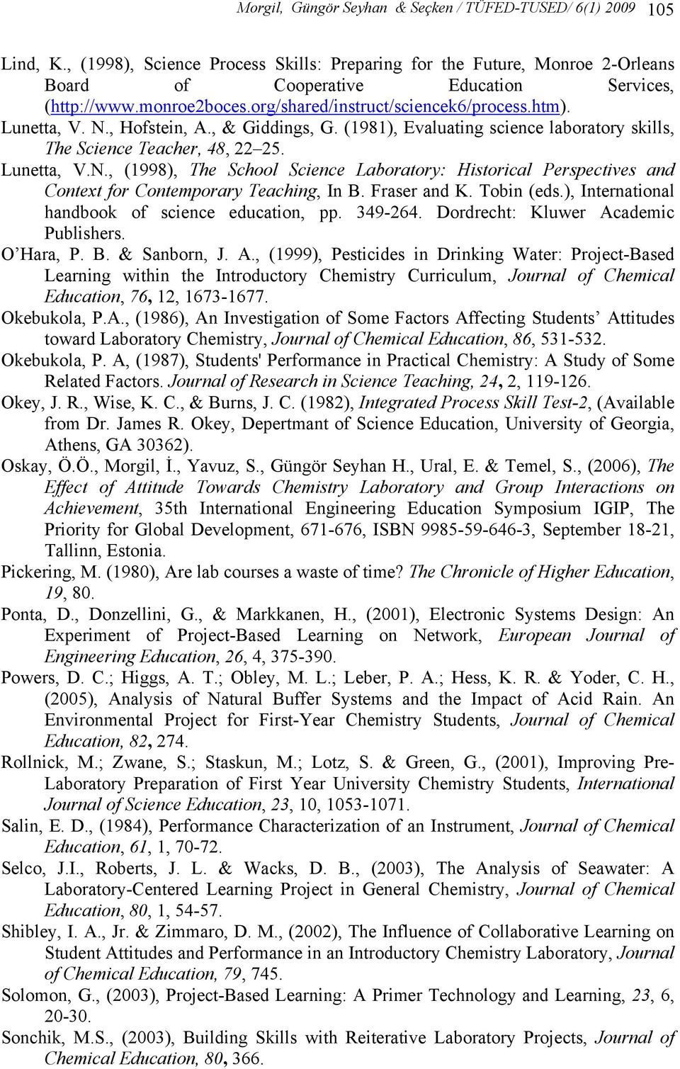 Fraser and K. Tobin (eds.), International handbook of science education, pp. 349-264. Dordrecht: Kluwer Ac