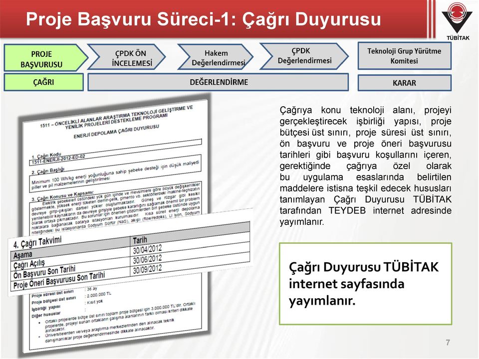 içeren, gerektiğinde çağrıya özel olarak bu uygulama esaslarında belirtilen maddelere istisna teşkil edecek hususları