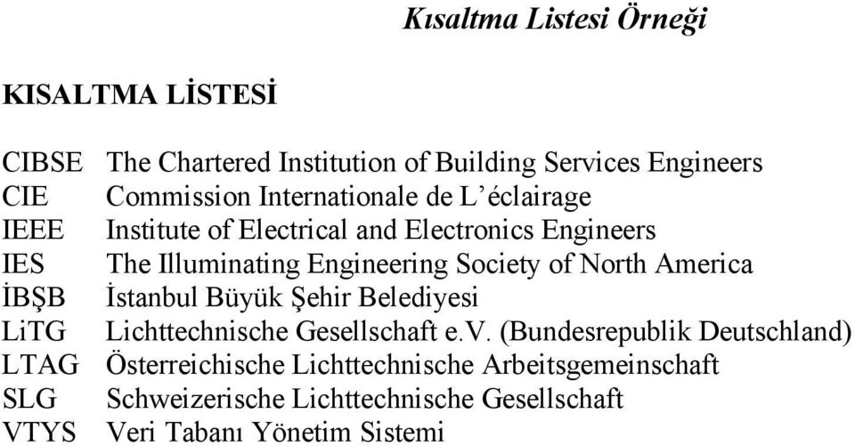 Illuminating Engineering Society of North America İstanbul Büyük Şehir Belediyesi Lichttechnische Gesellschaft e.v.