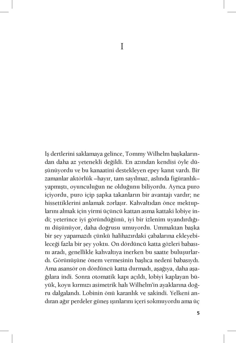 Ayrıca puro içiyordu, puro içip şapka takanların bir avantajı vardır; ne hissettiklerini anlamak zorlaşır.