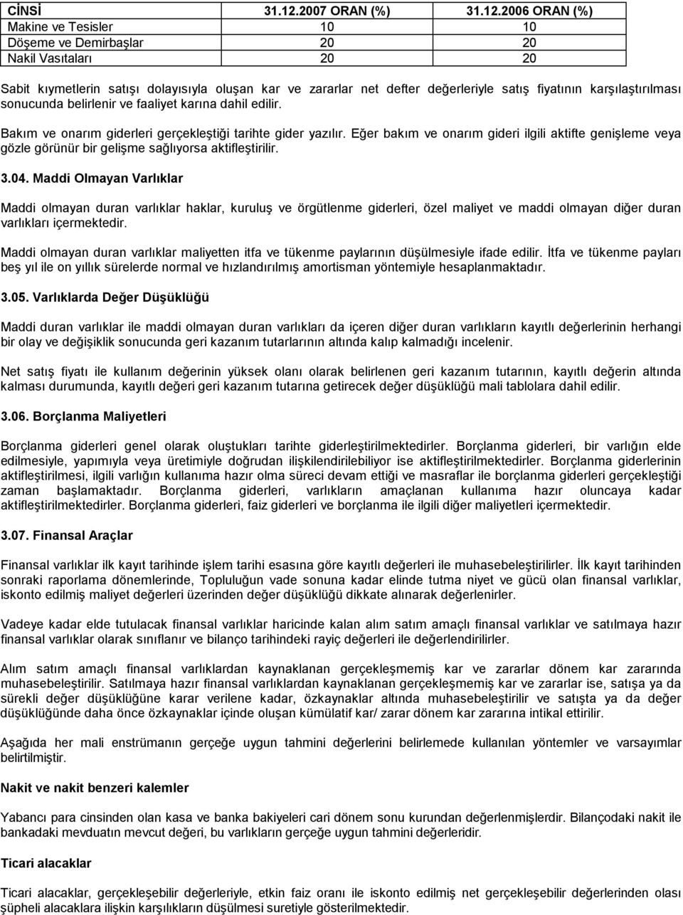 Eğer bakım ve onarım gideri ilgili aktifte genişleme veya gözle görünür bir gelişme sağlıyorsa aktifleştirilir. 3.04.