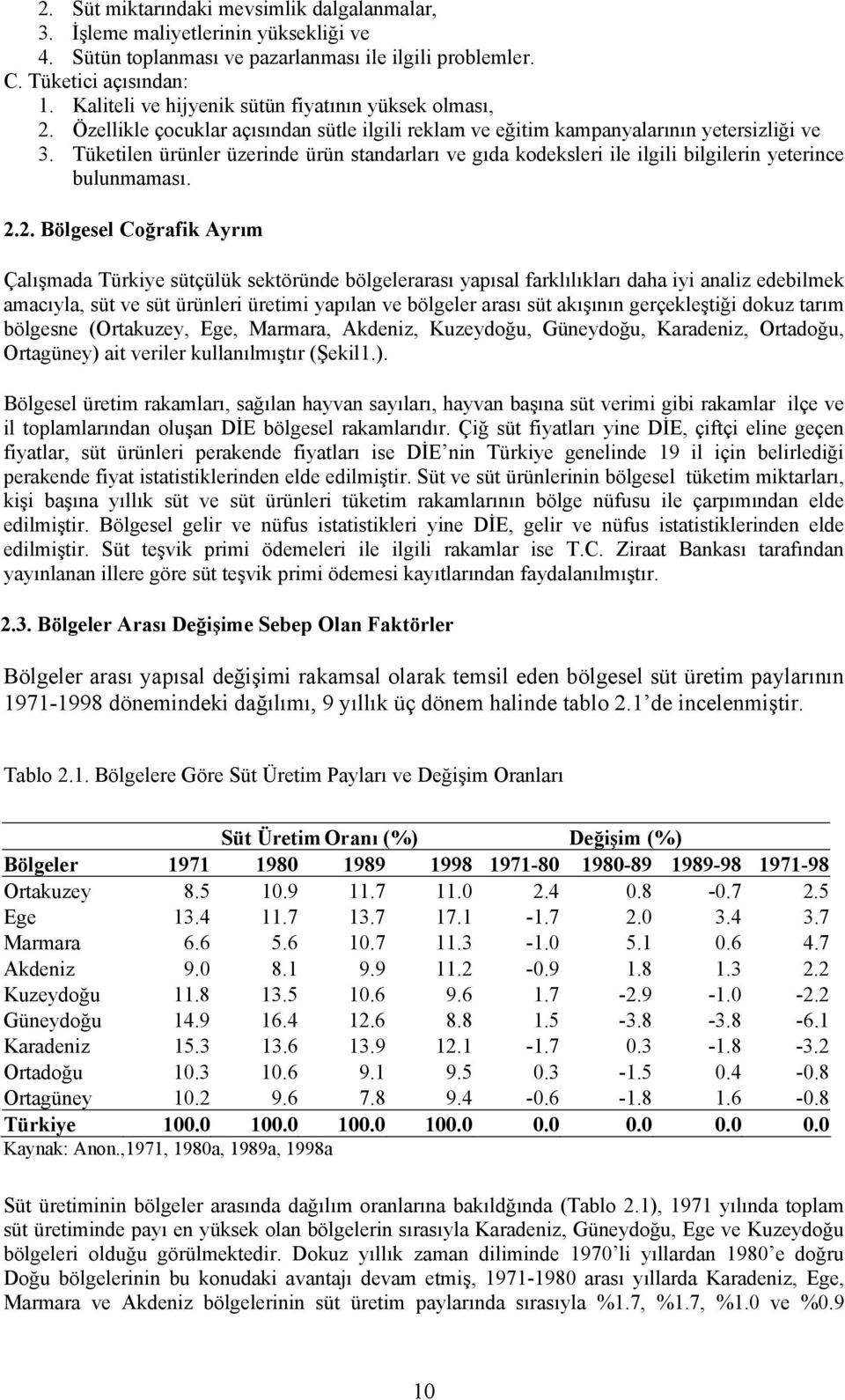 Tüketilen ürünler üzerinde ürün standarları ve gıda kodeksleri ile ilgili bilgilerin yeterince bulunmaması. 2.