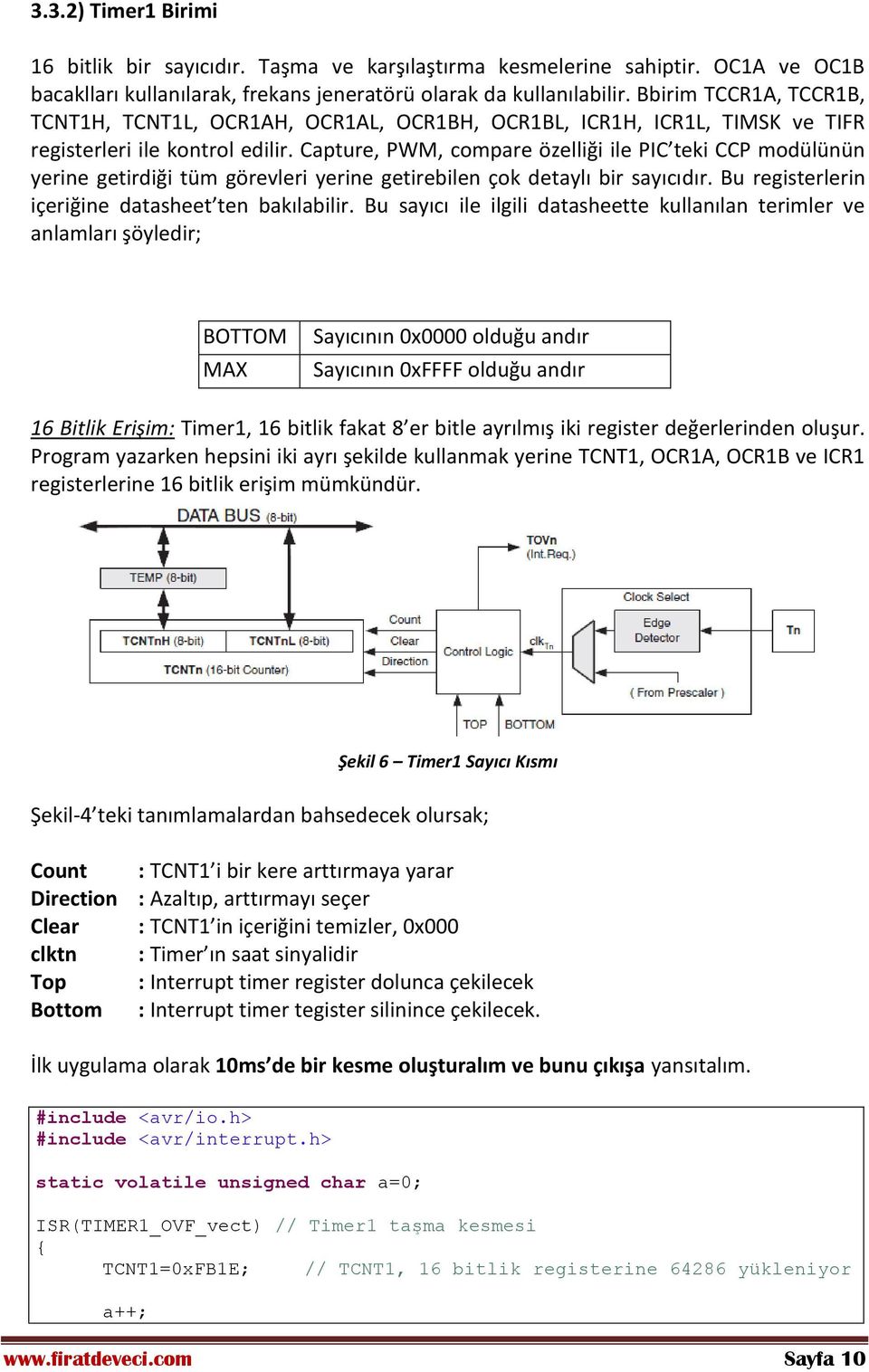 Capture, PWM, compare özelliği ile PIC teki CCP modülünün yerine getirdiği tüm görevleri yerine getirebilen çok detaylı bir sayıcıdır. Bu registerlerin içeriğine datasheet ten bakılabilir.