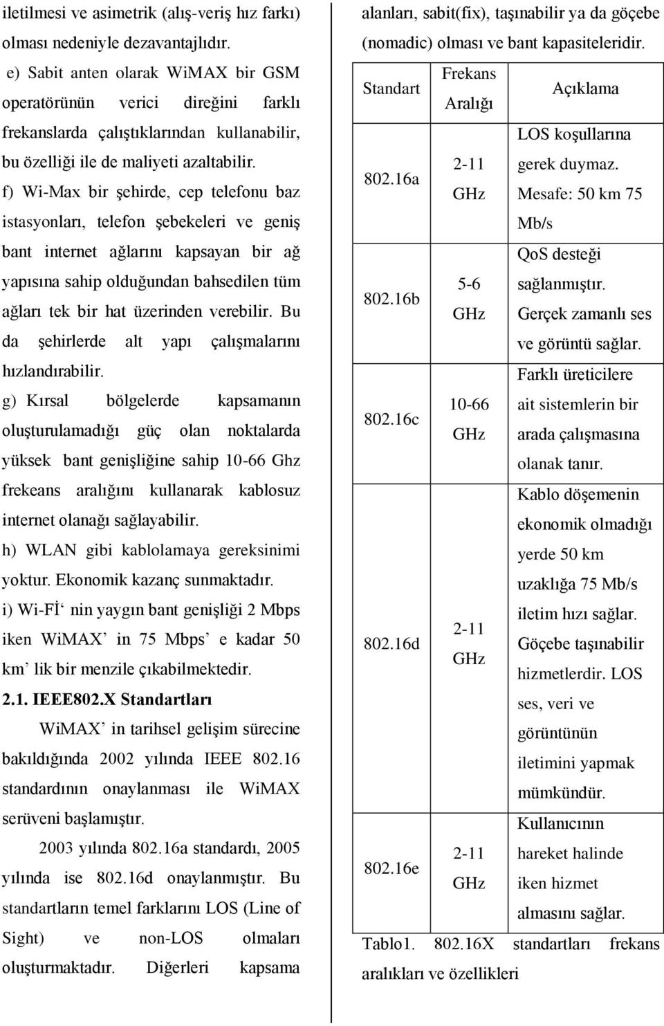 f) Wi-Max bir şehirde, cep telefonu baz istasyonları, telefon şebekeleri ve geniş bant internet ağlarını kapsayan bir ağ yapısına sahip olduğundan bahsedilen tüm ağları tek bir hat üzerinden