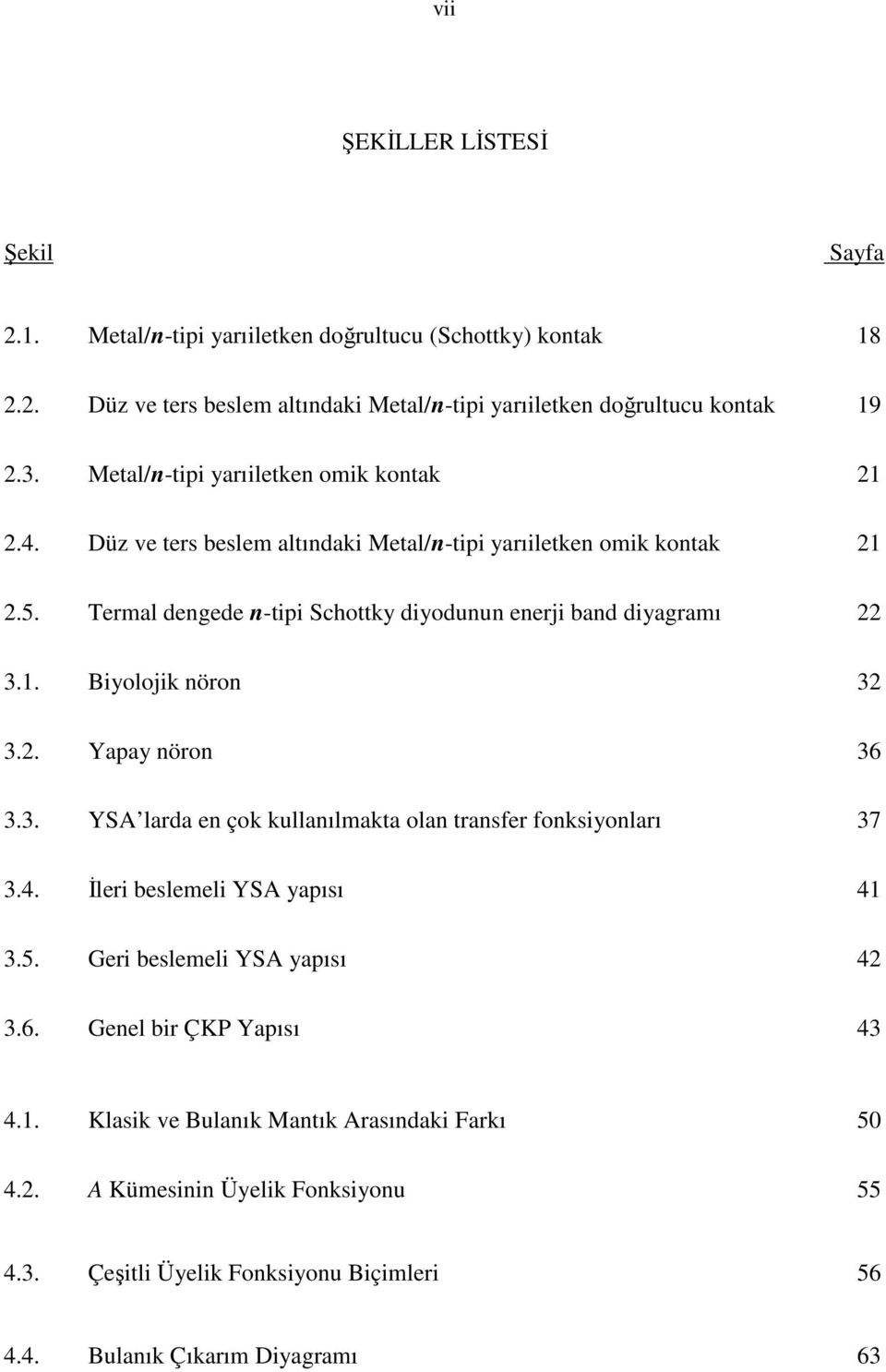 Termal dengede n-tipi Schottky diyodunun enerji band diyagramı 22 3.1. Biyolojik nöron 32 3.2. Yapay nöron 36 3.3. YSA larda en çok kullanılmakta olan transfer fonksiyonları 37 3.4.