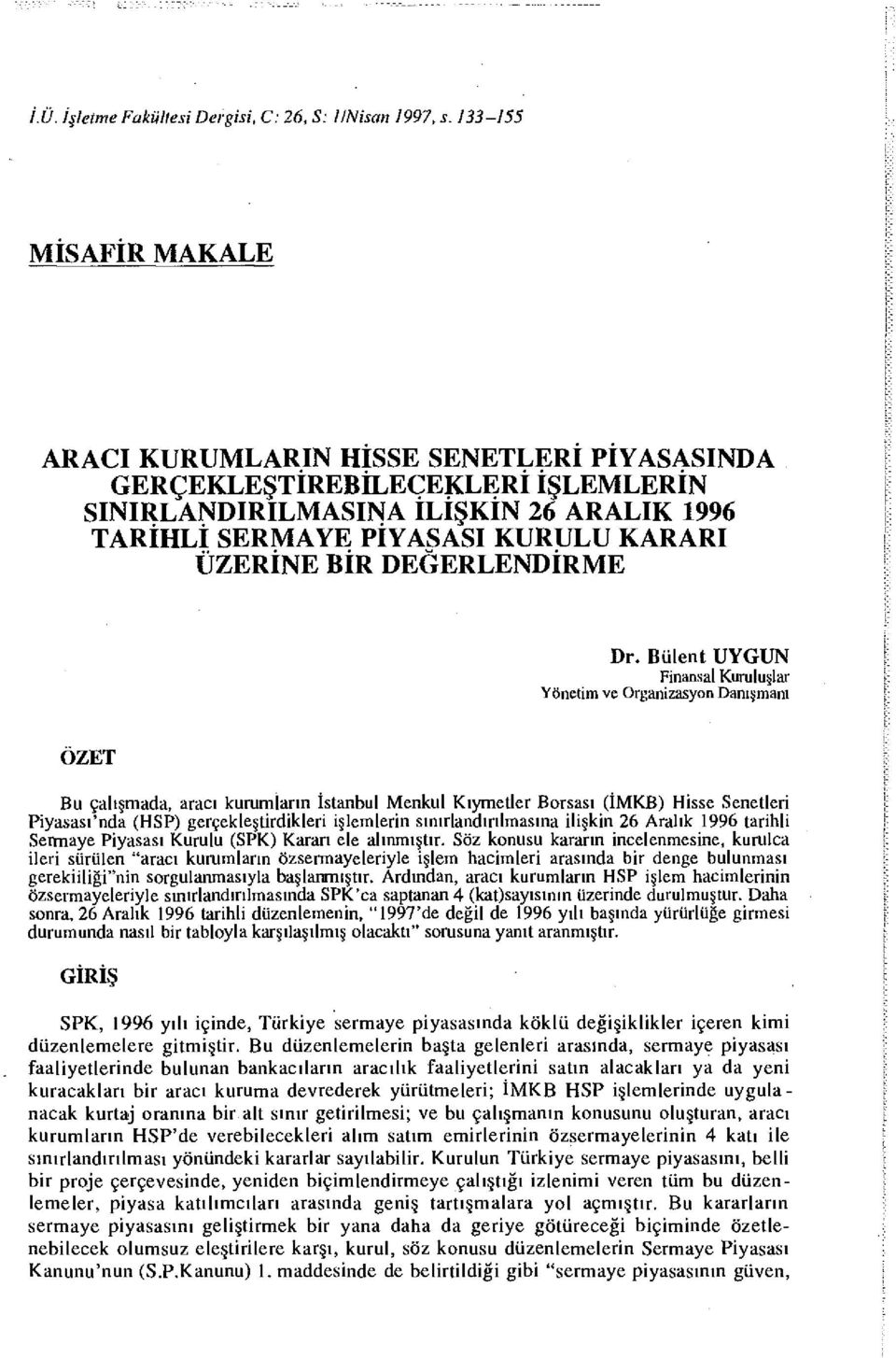 DEĞERLENDİRME Dr.