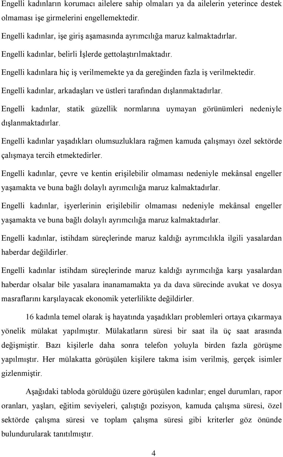 Engelli kadınlar, arkadaşları ve üstleri tarafından dışlanmaktadırlar. Engelli kadınlar, statik güzellik normlarına uymayan görünümleri nedeniyle dışlanmaktadırlar.