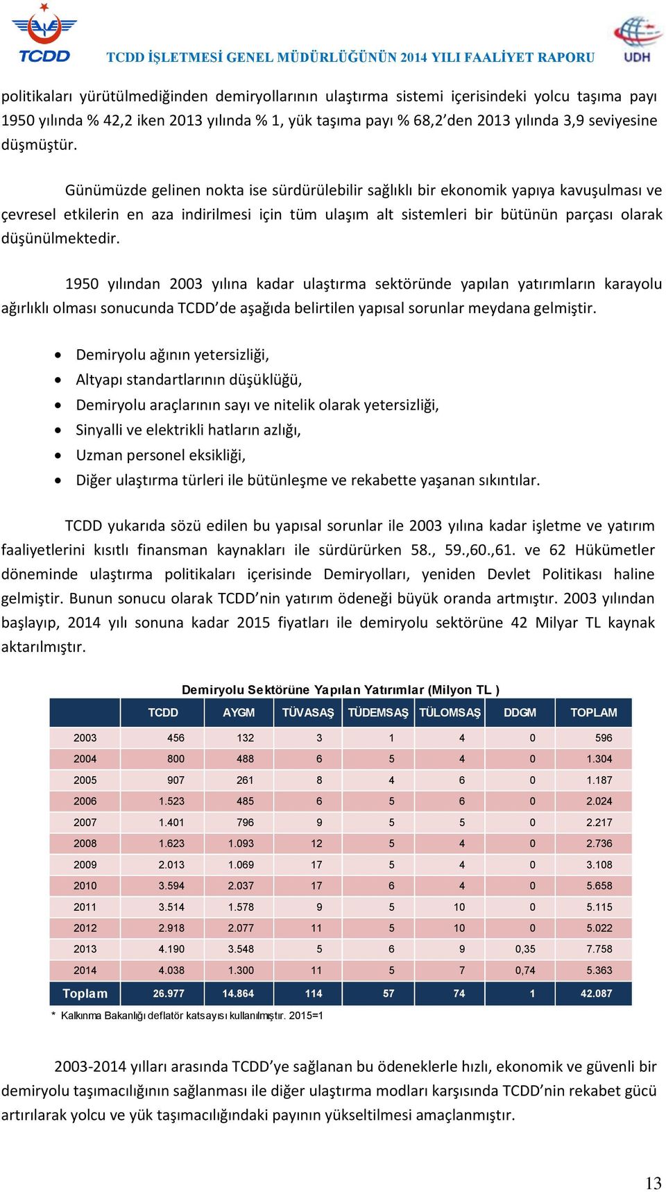 Günümüzde gelinen nokta ise sürdürülebilir sağlıklı bir ekonomik yapıya kavuşulması ve çevresel etkilerin en aza indirilmesi için tüm ulaşım alt sistemleri bir bütünün parçası olarak düşünülmektedir.