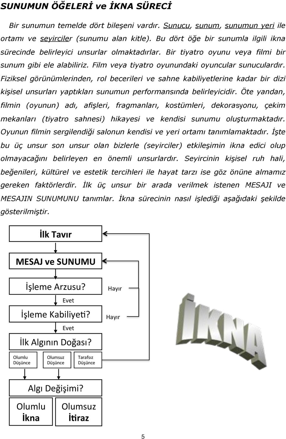 Fiziksel görünümlerinden, rol becerileri ve sahne kabiliyetlerine kadar bir dizi kişisel unsurları yaptıkları sunumun performansında belirleyicidir.