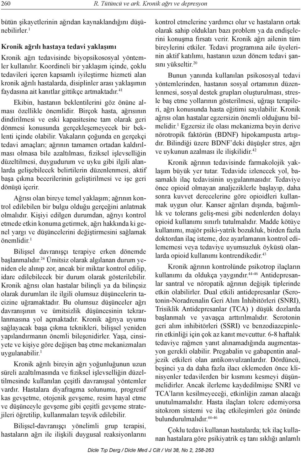 Koordineli bir yaklaşım içinde, çoklu tedavileri içeren kapsamlı iyileştirme hizmeti alan kronik ağrılı hastalarda, disiplinler arası yaklaşımın faydasına ait kanıtlar gittikçe artmaktadır.