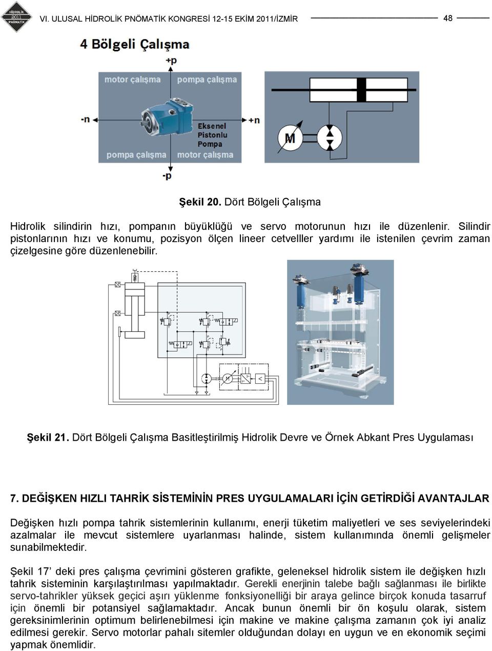 Dört Bölgeli Çalışma Basitleştirilmiş Hidrolik Devre ve Örnek Abkant Pres Uygulaması 7.