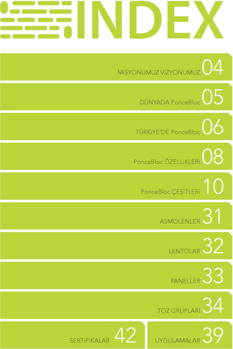 PonceBloc ÇEŞiTLERi 31 ASMOLENLER 32 LENTOLAR 33