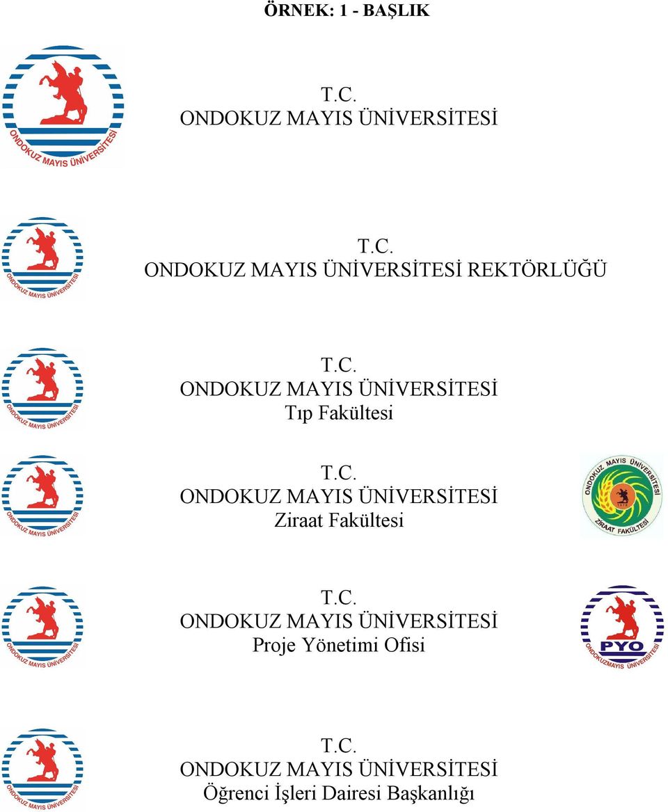 C. ONDOKUZ MAYIS ÜNİVERSİTESİ Proje Yönetimi Ofisi T.C. ONDOKUZ MAYIS ÜNİVERSİTESİ Öğrenci İşleri Dairesi Başkanlığı