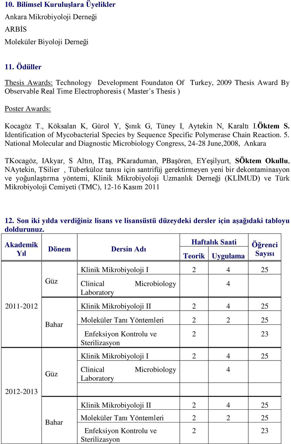 , Köksalan K, Gürol Y, Şınık G, Tüney I, Aytekin N, Karaltı I.Öktem S. Identification of Mycobacterial Species by Sequence Specific Polymerase Chain Reaction. 5.