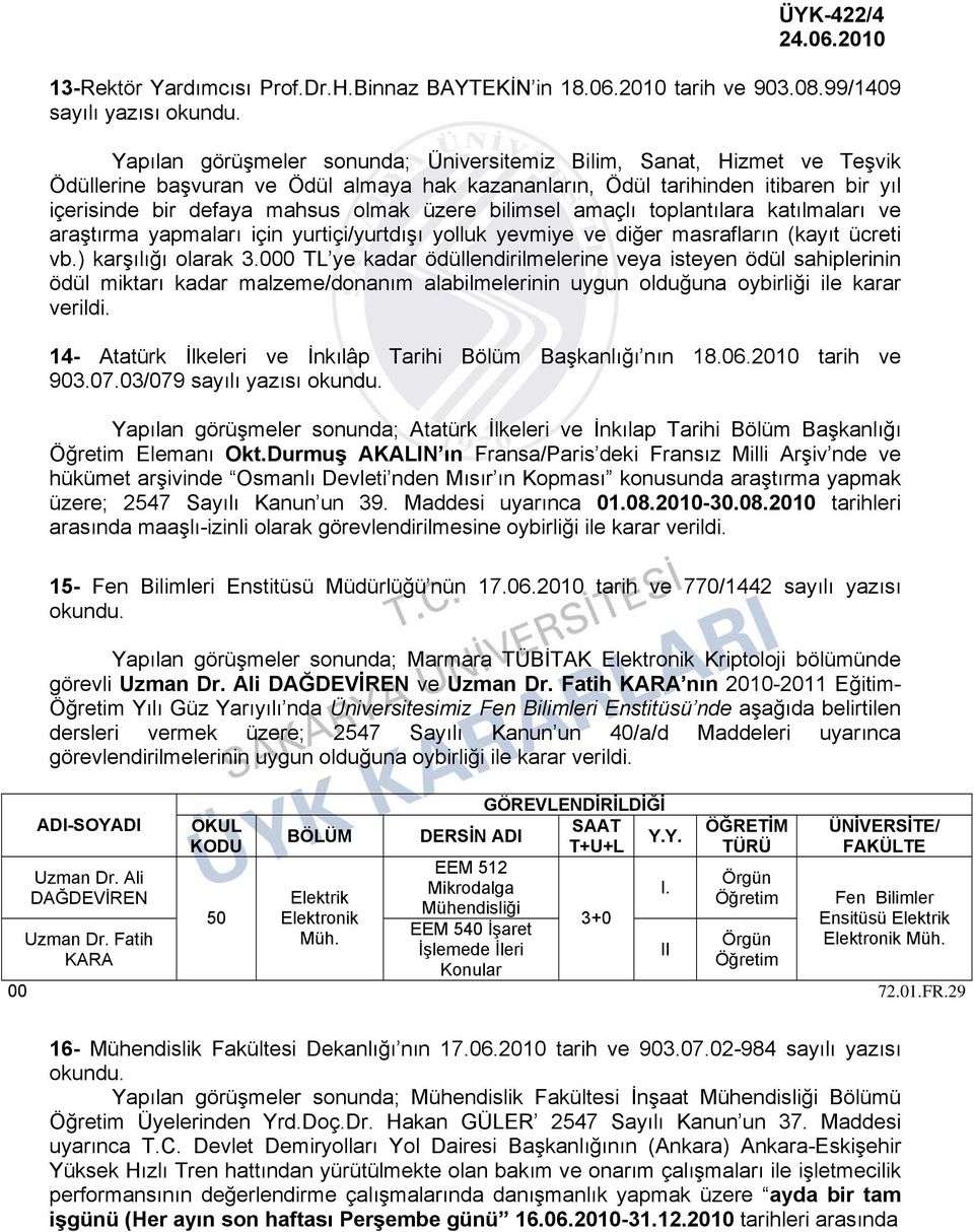 defaya mahsus olmak üzere bilimsel amaçlı toplantılara katılmaları ve araştırma yapmaları için yurtiçi/yurtdışı yolluk yevmiye ve diğer masrafların (kayıt ücreti vb.) karşılığı olarak 3.