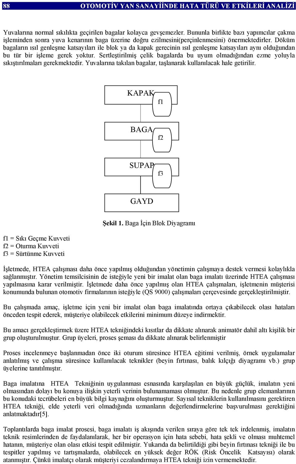 Döküm bagaların ısıl genleşme katsayıları ile blok ya da kapak gerecinin ısıl genleşme katsayıları aynı olduğundan bu tür bir işleme gerek yoktur.