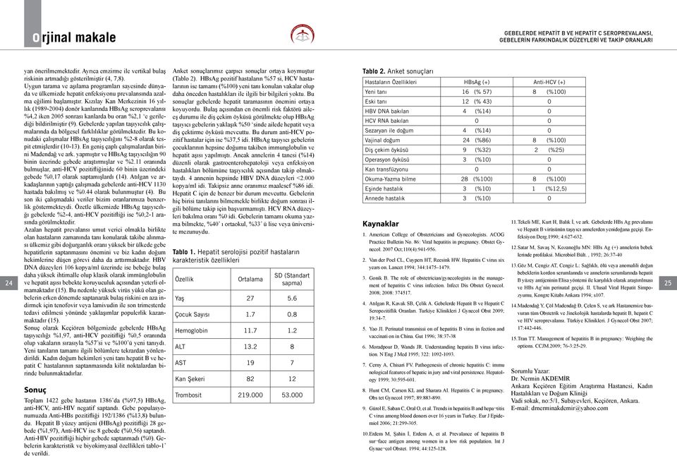 Uygun tarama ve aşılama programları sayesinde dünyada ve ülkemizde hepatit enfeksiyonu prevalansında azalma eğilimi başlamıştır.