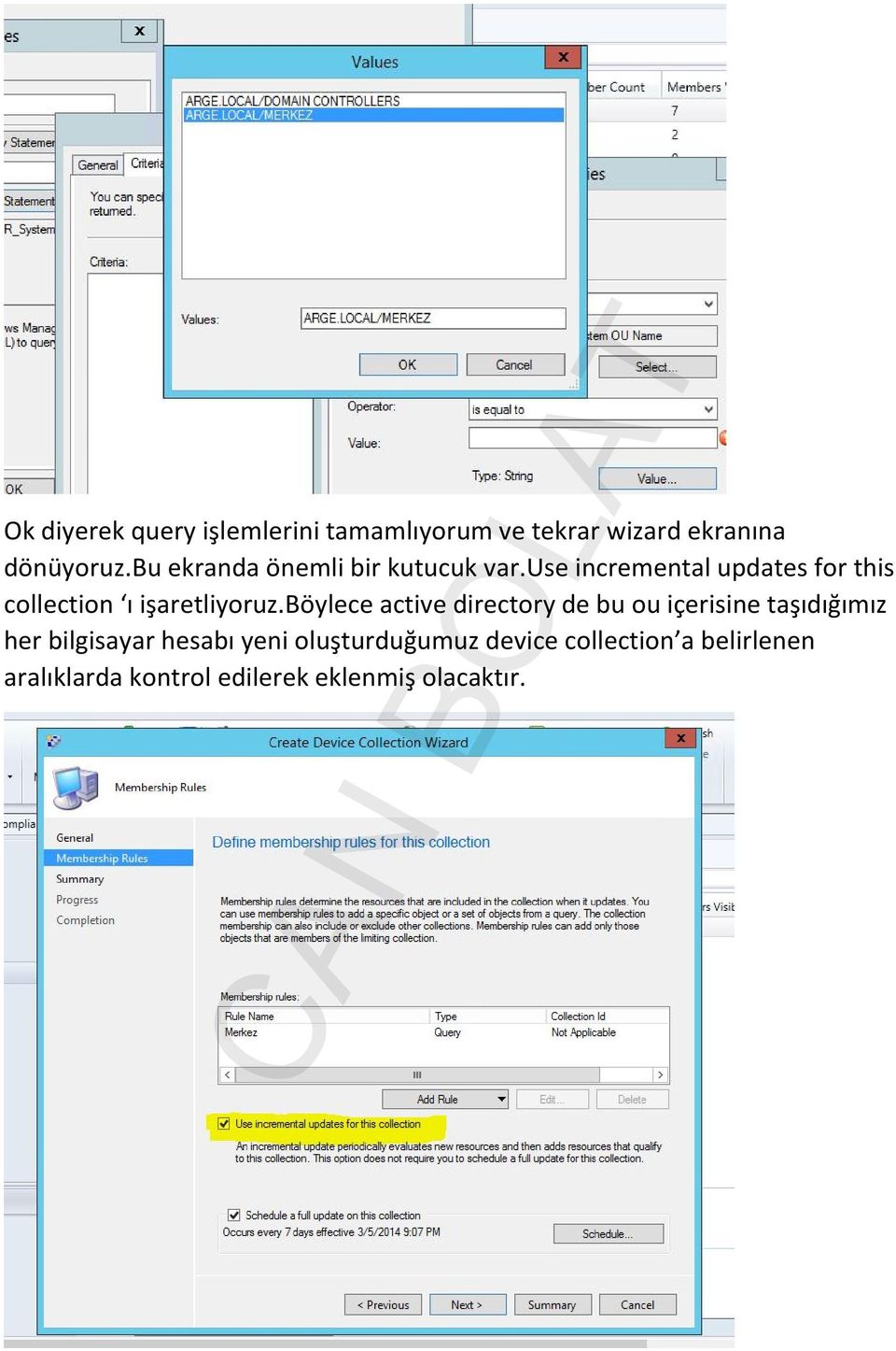 use incremental updates for this collection ı işaretliyoruz.