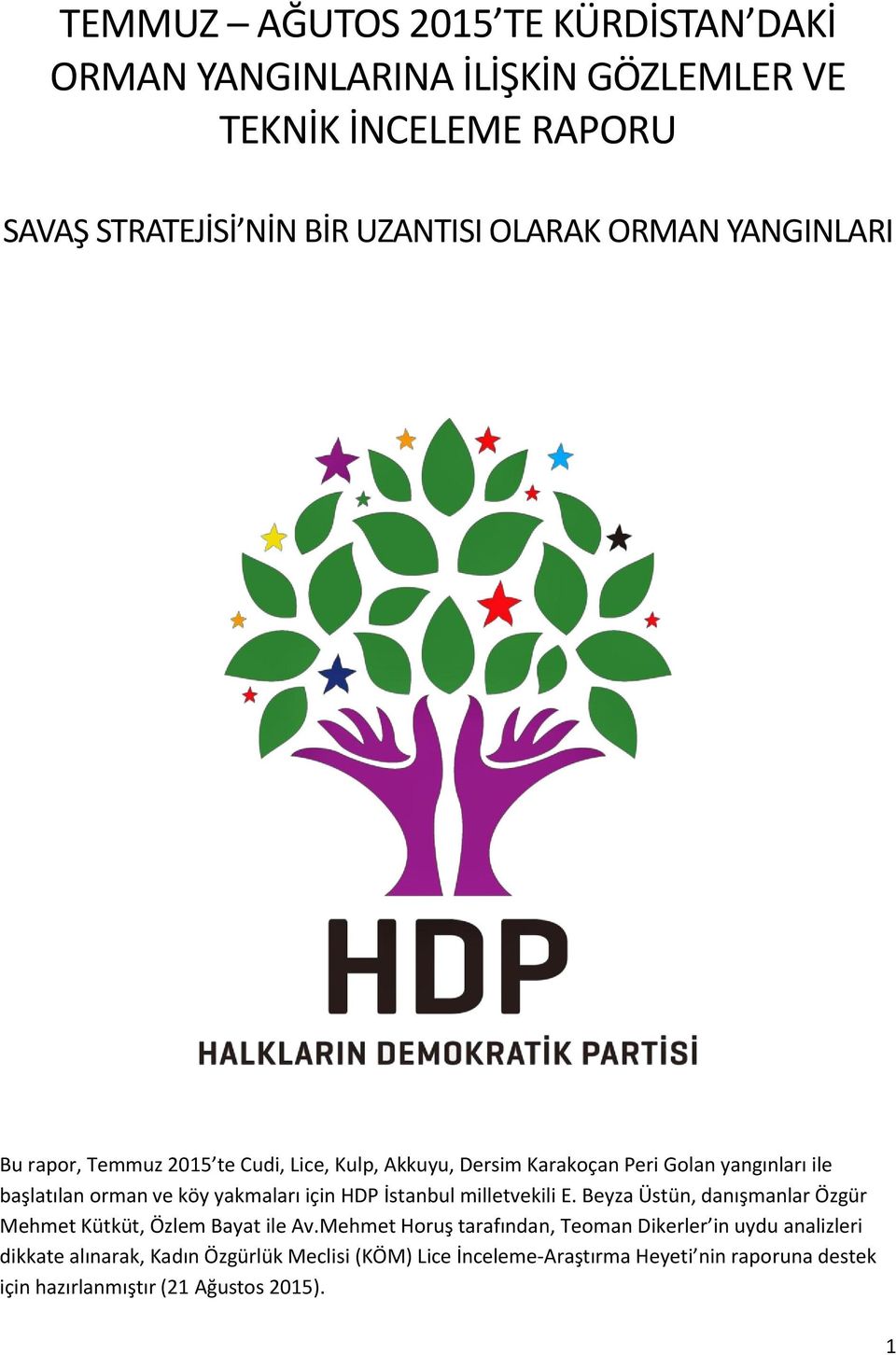 için HDP İstanbul milletvekili E. Beyza Üstün, danışmanlar Özgür Mehmet Kütküt, Özlem Bayat ile Av.