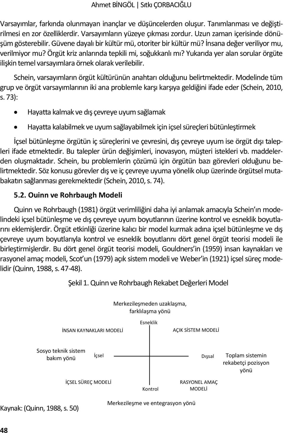 Yukarıda yer alan sorular örgüte ilişkin temel varsayımlara örnek olarak verilebilir. Schein, varsayımların örgüt kültürünün anahtarı olduğunu belirtmektedir.