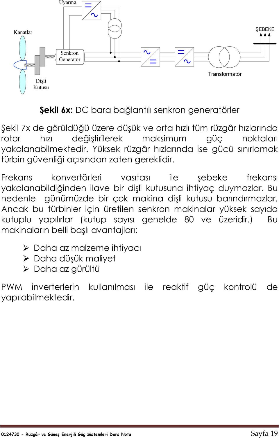 Frekans konvertörleri vasıtası ile şebeke frekansı yakalanabildiğinden ilave bir dişli kutusuna ihtiyaç duymazlar. Bu nedenle günümüzde bir çok makina dişli kutusu barındırmazlar.