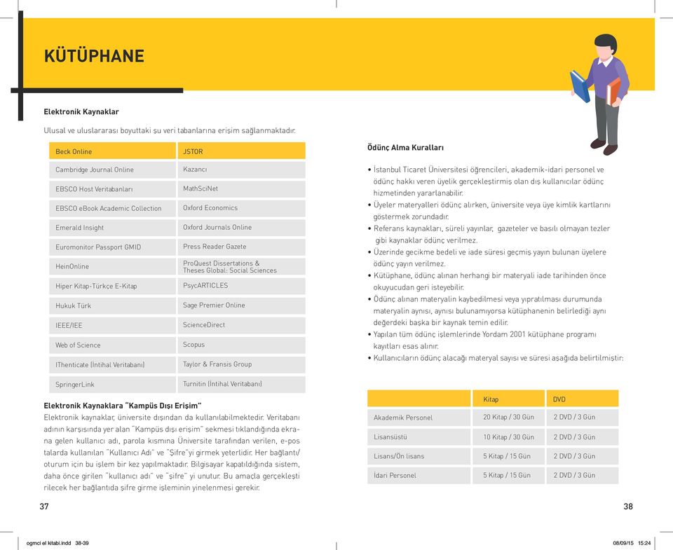 of Science IThenticate (İntihal Veritabanı) JSTOR Kazancı MathSciNet Oxford Economics Oxford Journals Online Press Reader Gazete ProQuest Dissertations & Theses Global: Social Sciences PsycARTICLES