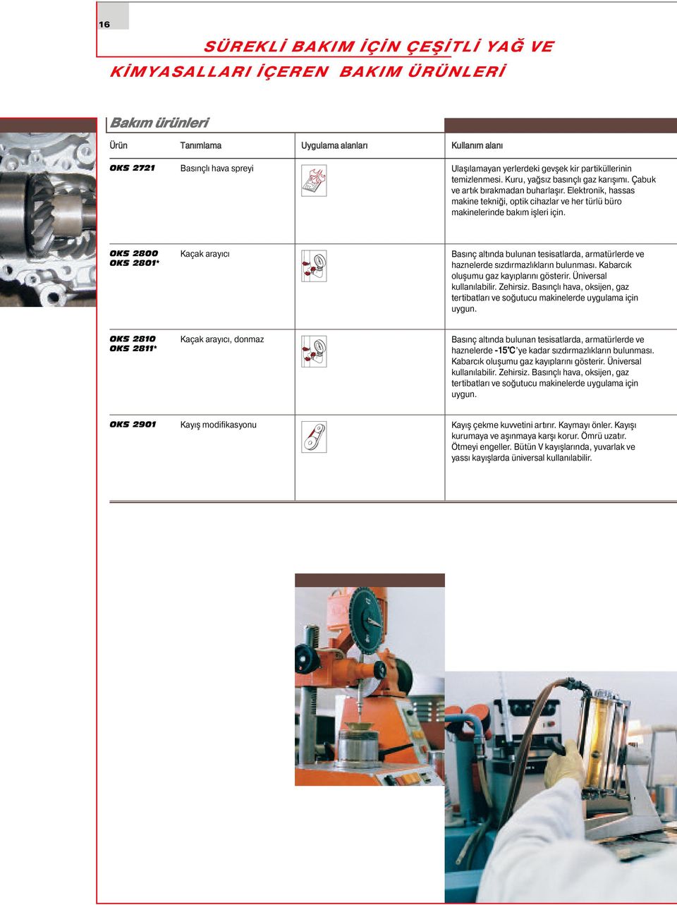 Elektronik, hassas makine tekniği, optik cihazlar ve her türlü büro makinelerinde bakım işleri için.