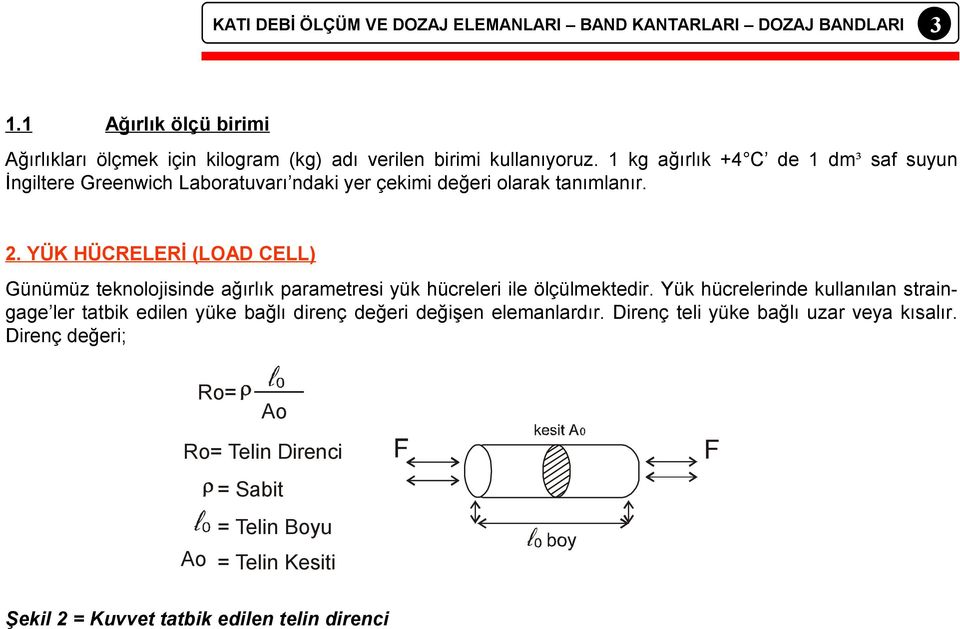 YÜK HÜCRELERİ (LOAD CELL) Günümüz teknolojisinde ağırlık parametresi yük hücreleri ile ölçülmektedir.