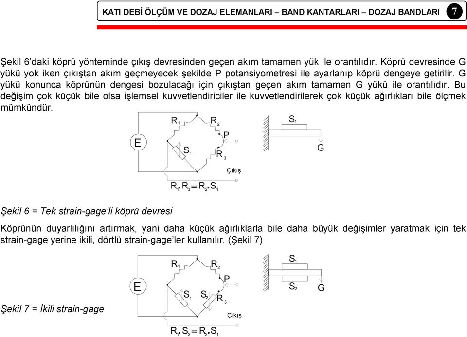 G yükü konunca köprünün dengesi bozulacağı için çıkıştan geçen akım tamamen G yükü ile orantılıdır.