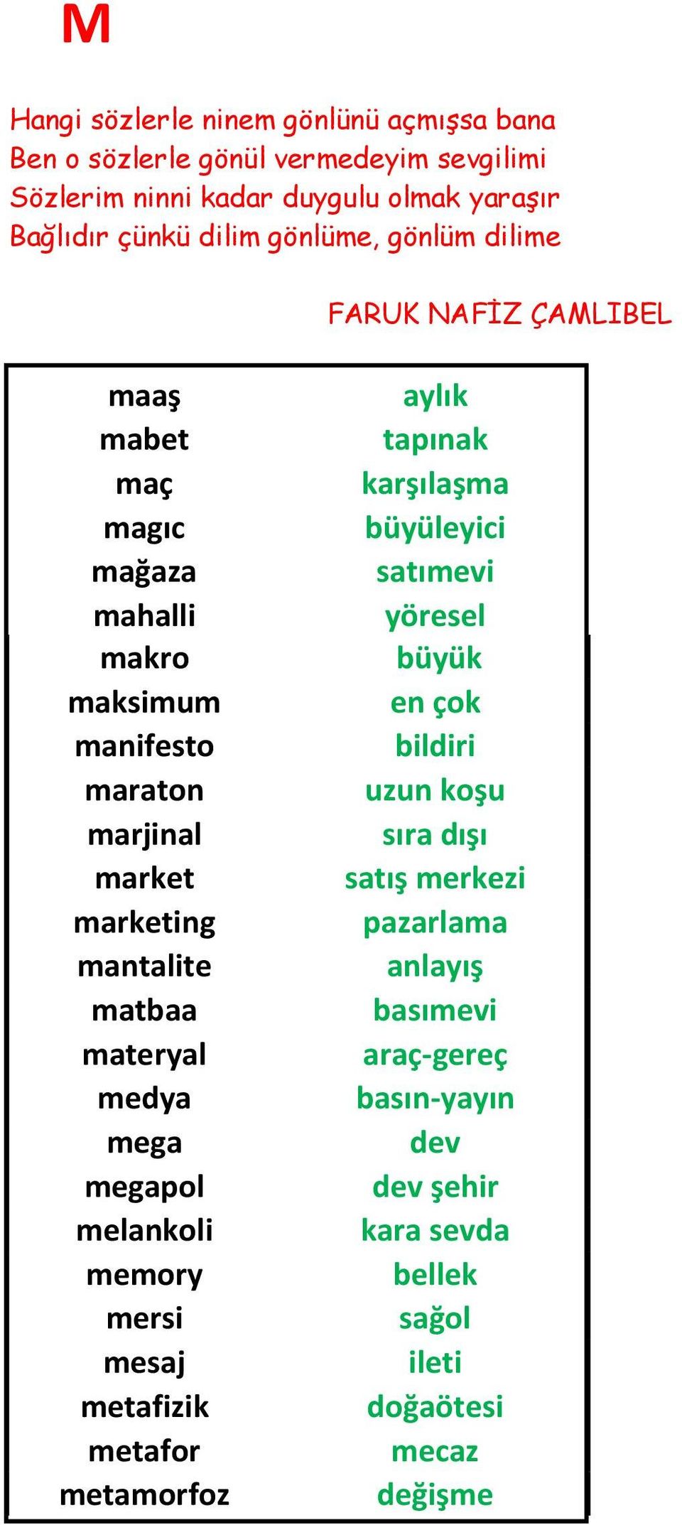 matbaa materyal medya mega megapol melankoli memory mersi mesaj metafizik metafor metamorfoz aylık tapınak karşılaşma büyüleyici satımevi yöresel büyük en