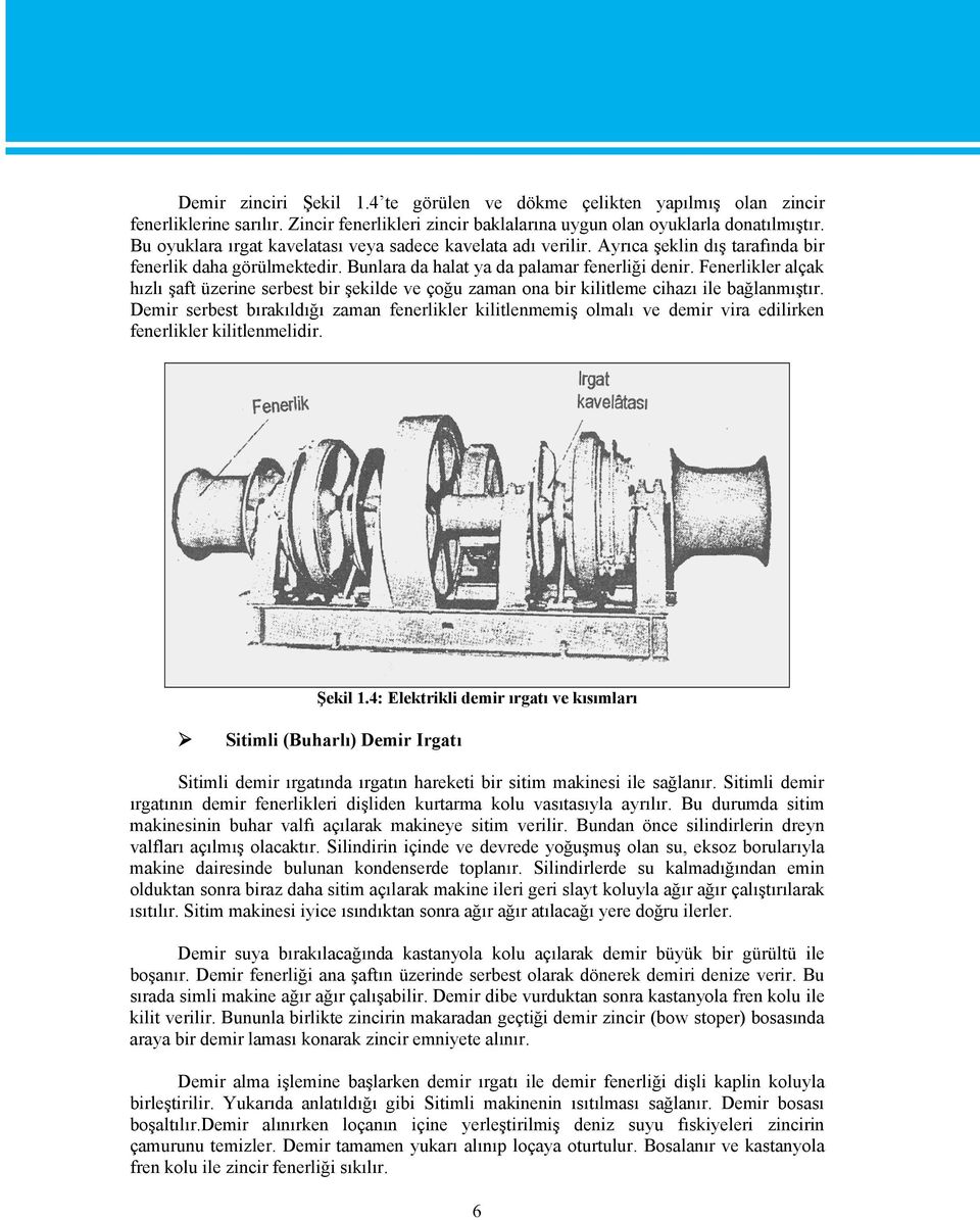 Fenerlikler alçak hızlı şaft üzerine serbest bir şekilde ve çoğu zaman ona bir kilitleme cihazı ile bağlanmıştır.