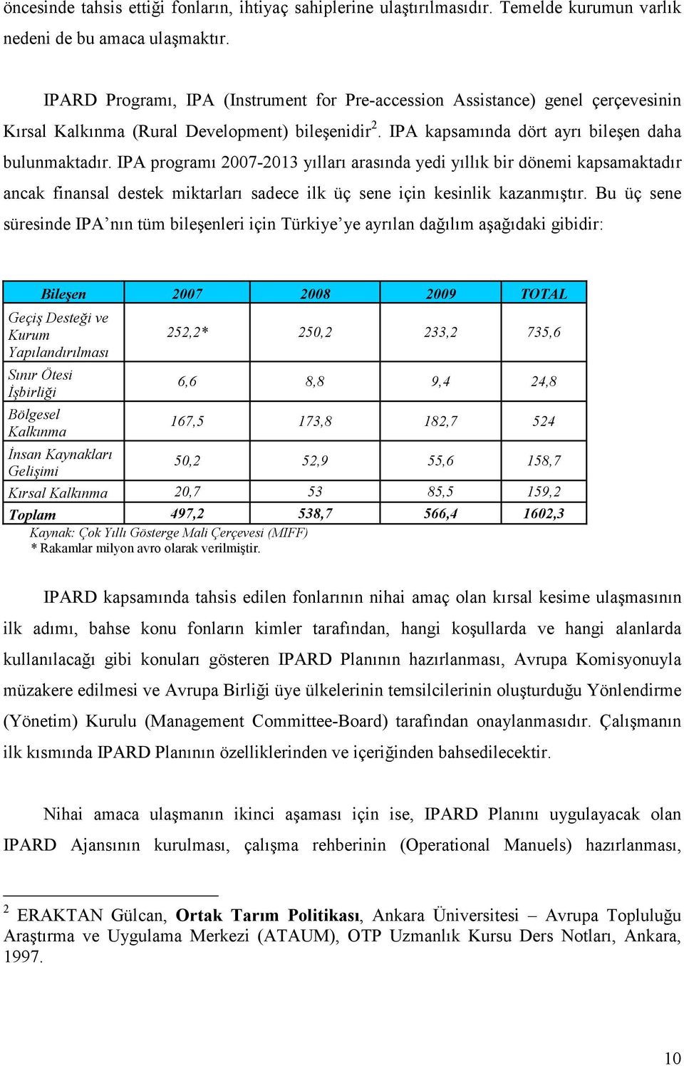 IPA programı 2007-2013 yılları arasında yedi yıllık bir dönemi kapsamaktadır ancak finansal destek miktarları sadece ilk üç sene için kesinlik kazanmıştır.