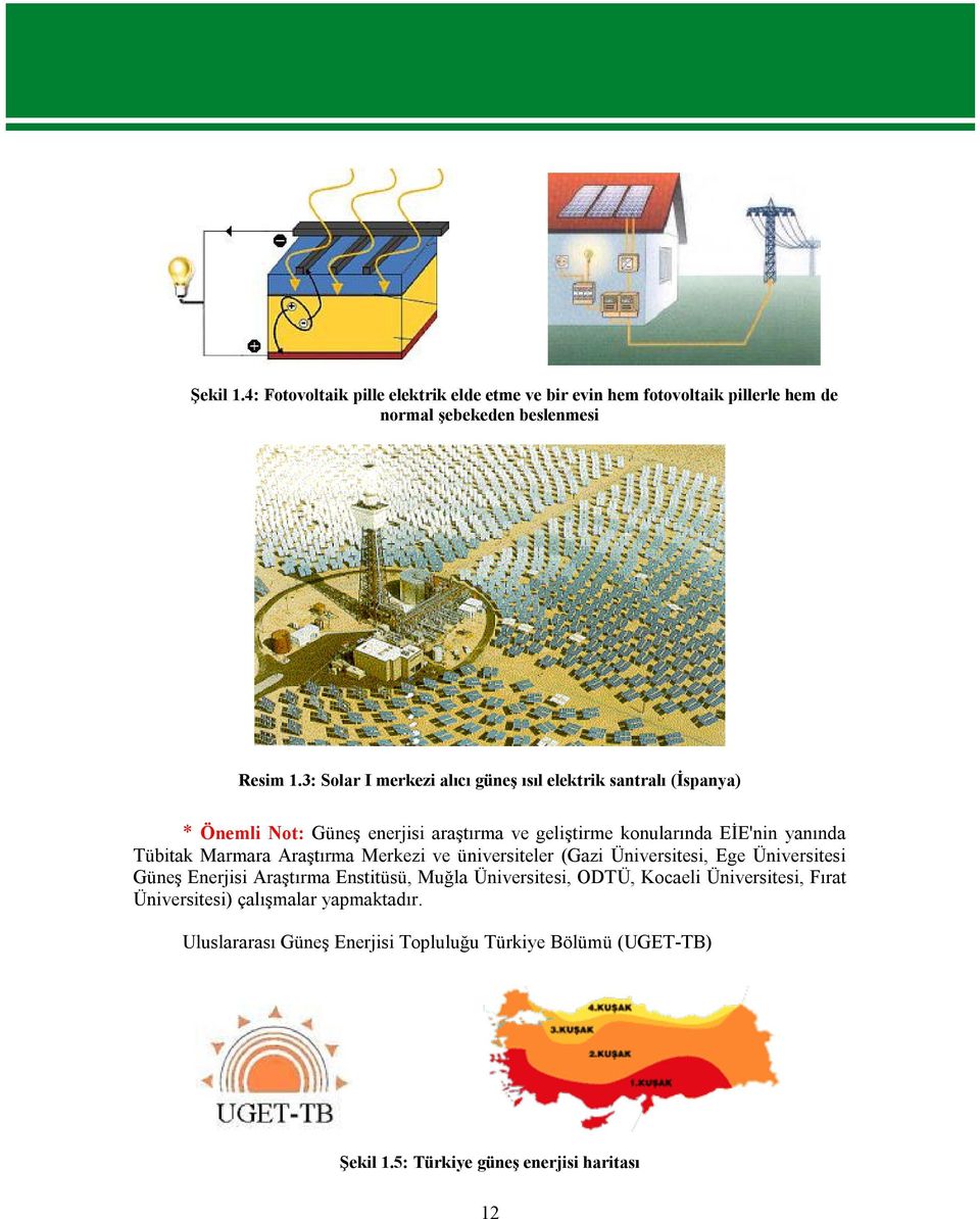 Tübitak Marmara Araştırma Merkezi ve üniversiteler (Gazi Üniversitesi, Ege Üniversitesi Güneş Enerjisi Araştırma Enstitüsü, Muğla Üniversitesi, ODTÜ,