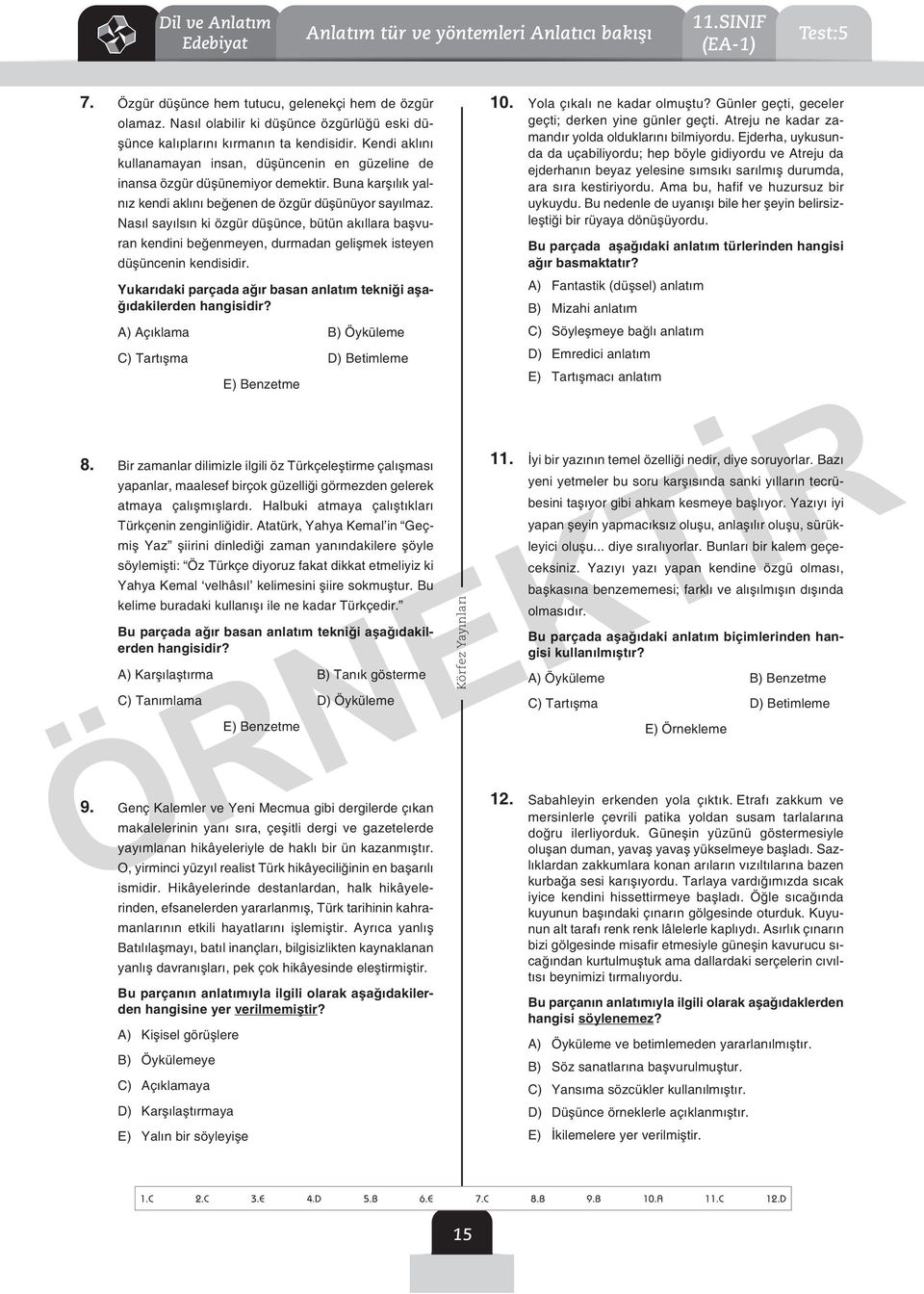 una karşılık yalnız kendi aklını beğenen de özgür düşünüyor sayılmaz. Nasıl sayılsın ki özgür düşünce, bütün akıllara başvuran kendini beğenmeyen, durmadan gelişmek isteyen düşüncenin kendisidir.