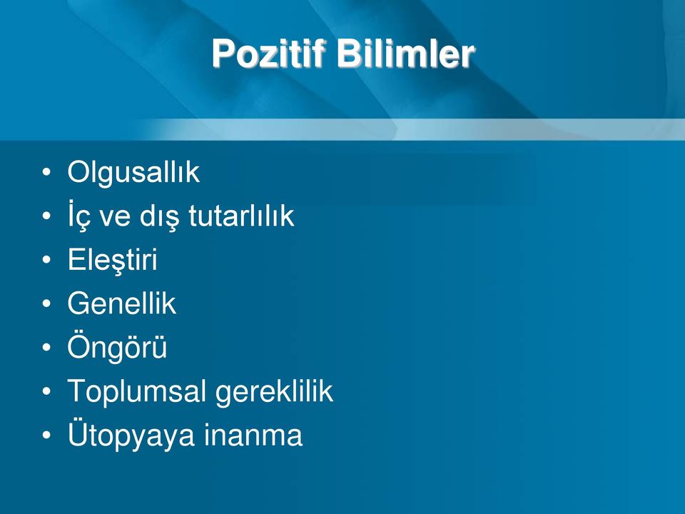 Eleştiri Genellik Öngörü