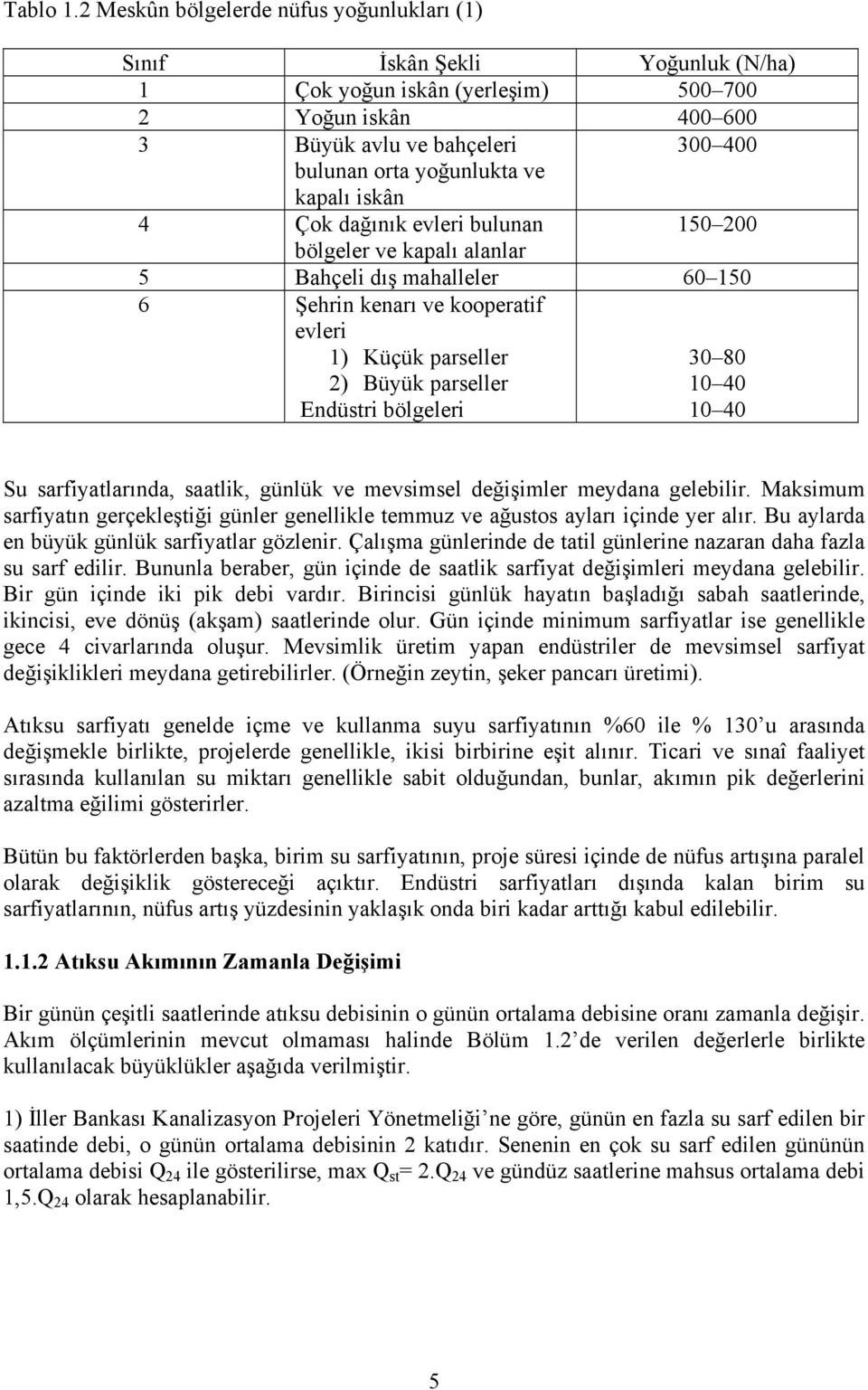 kapalı iskân 4 Çok dağınık evleri bulunan 150 200 bölgeler ve kapalı alanlar 5 Bahçeli dış mahalleler 60 150 6 Şehrin kenarı ve kooperatif evleri 1) Küçük parseller 2) Büyük parseller Endüstri