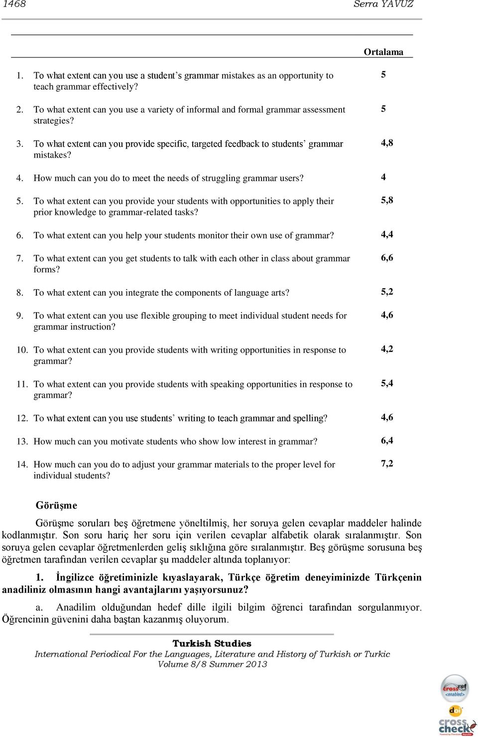 How much can you do to meet the needs of struggling grammar users? 4 5. To what extent can you provide your students with opportunities to apply their prior knowledge to grammar-related tasks? 5,8 6.