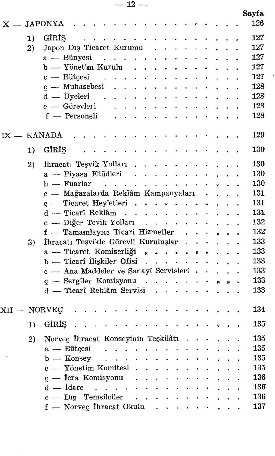 .. 131 d Ticarî Reklâm 131 e Diğer Tevik Yollan 132 f Tamamlayıcı Ticarî Hizmetler 132 3) İhracatı Teşvikle Görevli Kuruluşlar...... 133 a ~ Ticaret Komiserliği s?.. «. g «.