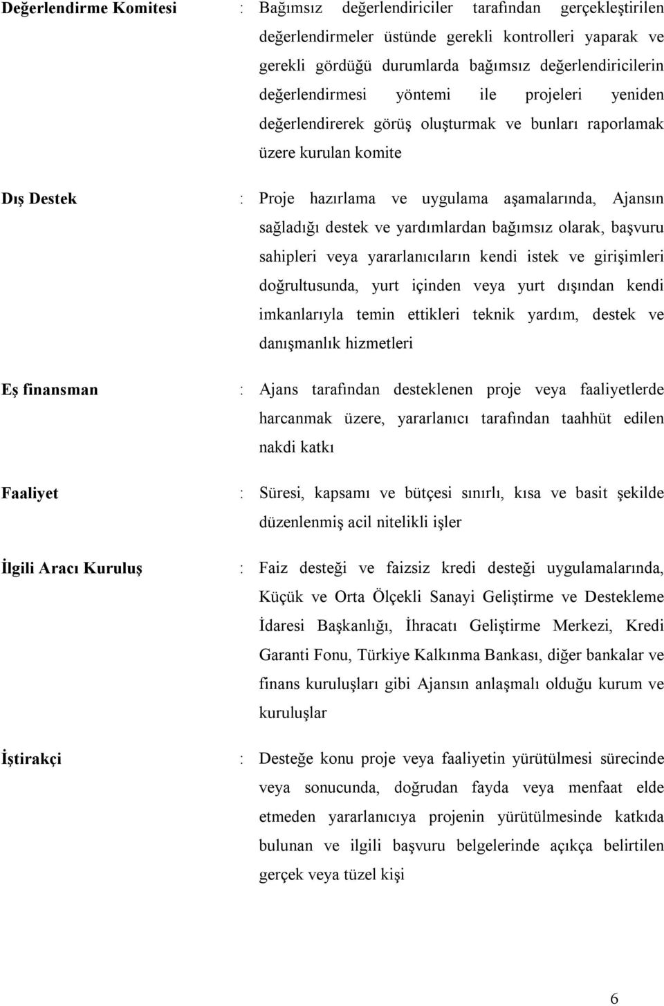 hazırlama ve uygulama aşamalarında, Ajansın sağladığı destek ve yardımlardan bağımsız olarak, başvuru sahipleri veya yararlanıcıların kendi istek ve girişimleri doğrultusunda, yurt içinden veya yurt