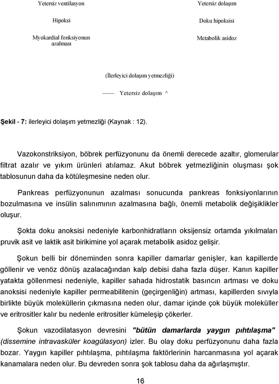 Akut böbrek yetmezliğinin oluşması şok tablosunun daha da kötüleşmesine neden olur.